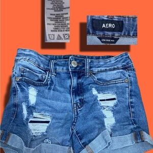 Aeropostale Distressed Blue Jean Shorts